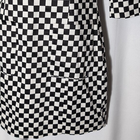 ARK & CO artistic SHIFT dress Sz S 3/4 Sleeves FRONT POCKETS COTTON STUNNINNG - Picture 3 of 10